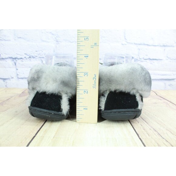LL Bean Wicked Good Moccasins Slippers Suede Black Size 7 M - Picture 6 of 8